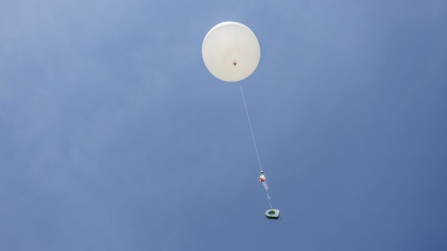 LMD/AirCore under meteorological balloon © CNES/N. TRONQUART, 2018